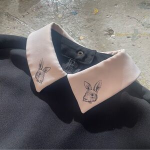 Victoria Beckham for Target Black Shift Dress Bunny Rabbit Collar Peter Pan XS